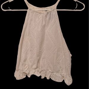 patterned white crop top